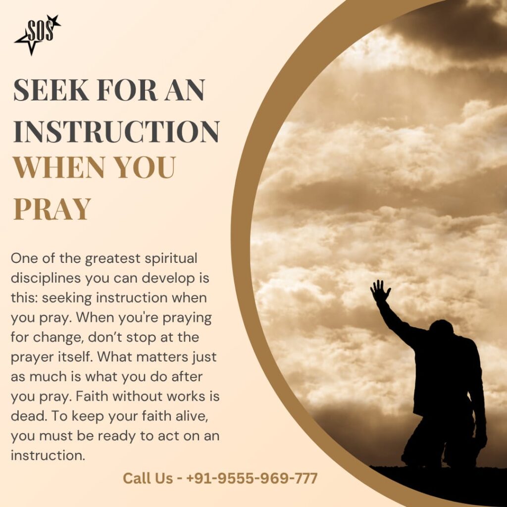 A believer seeking God’s instruction through prayer and the Word