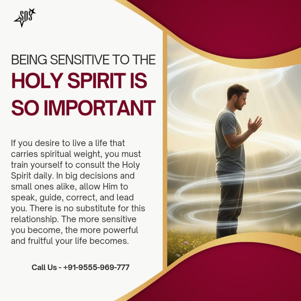 Believer in prayer seeking to be sensitive to the Holy Spirit’s guidance