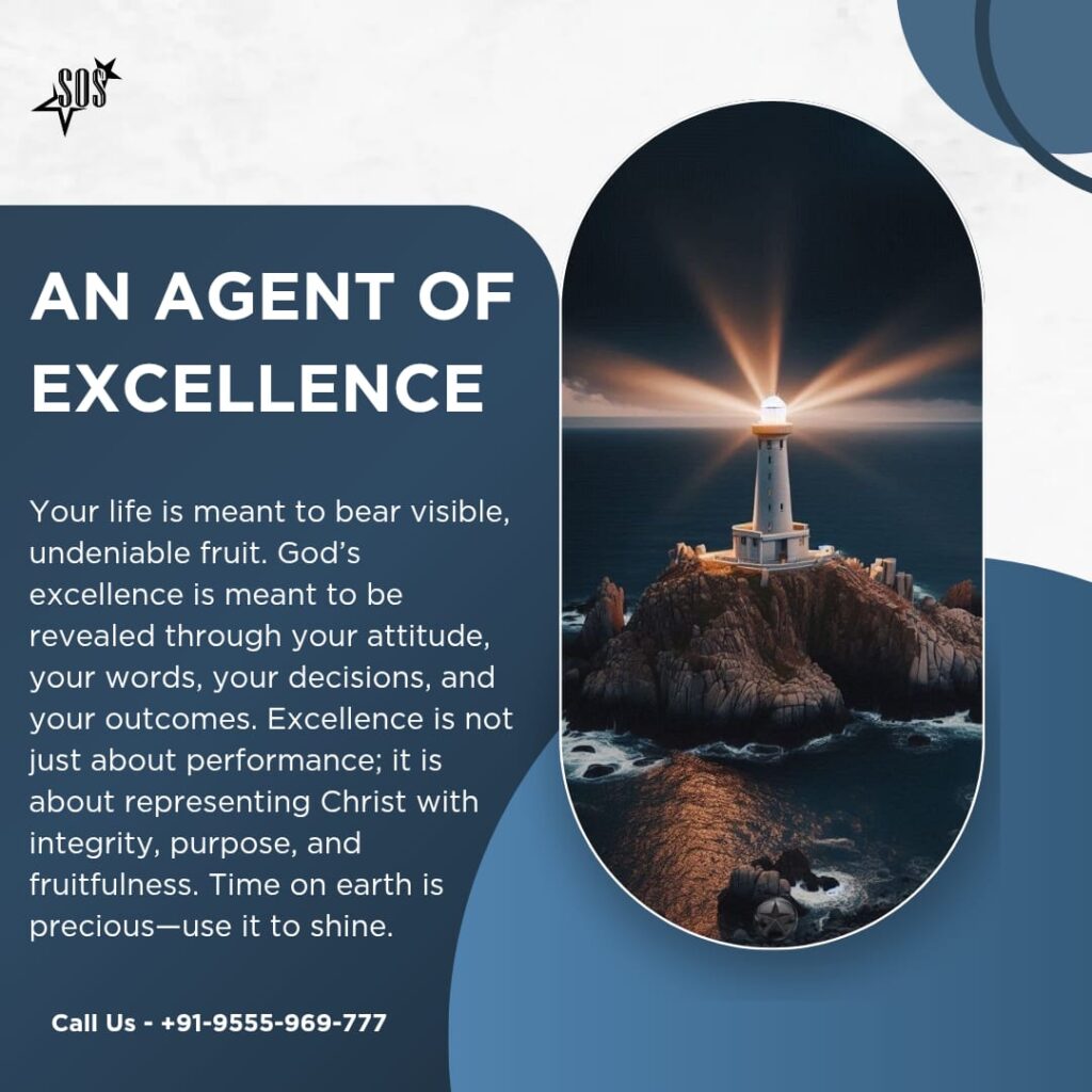 Lighthouse symbolizing a Christian agent of excellence shining God’s light