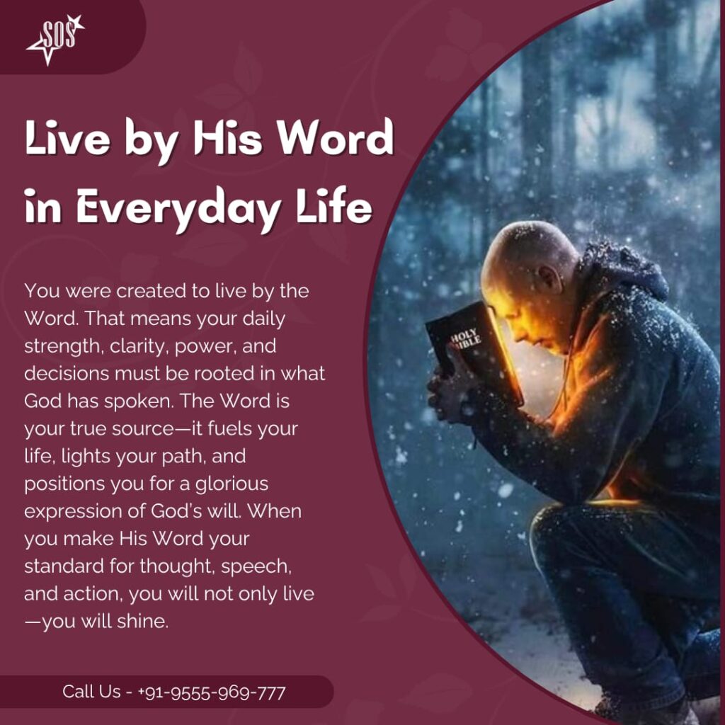 A man reading the Holy Bible in prayer, living by God’s Word in everyday life