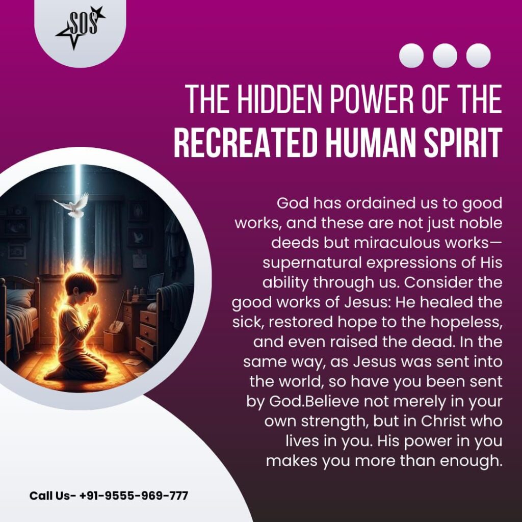 Silhouette of child kneeling in prayer under soft light, illustrating the hidden power of the recreated human spirit.