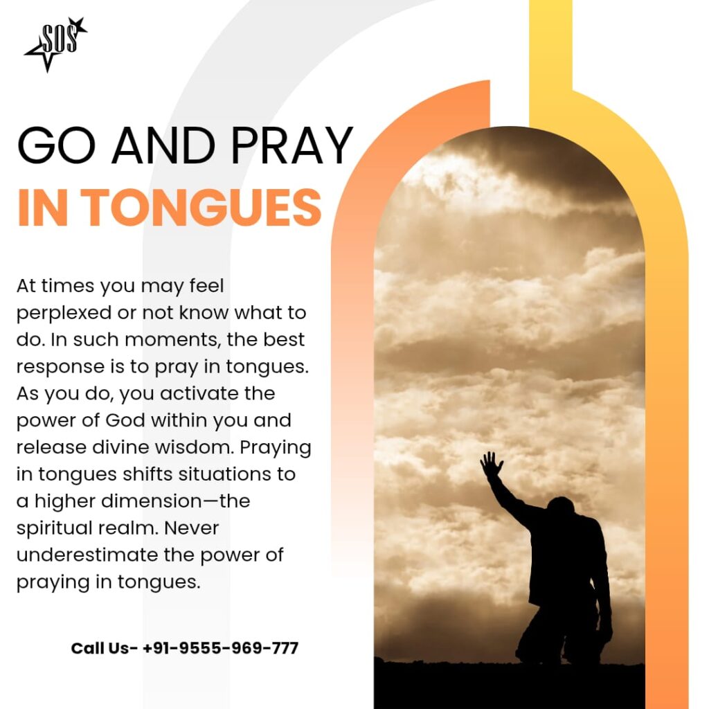 Person praying in tongues under open sky symbolizing the power of the Holy Spirit