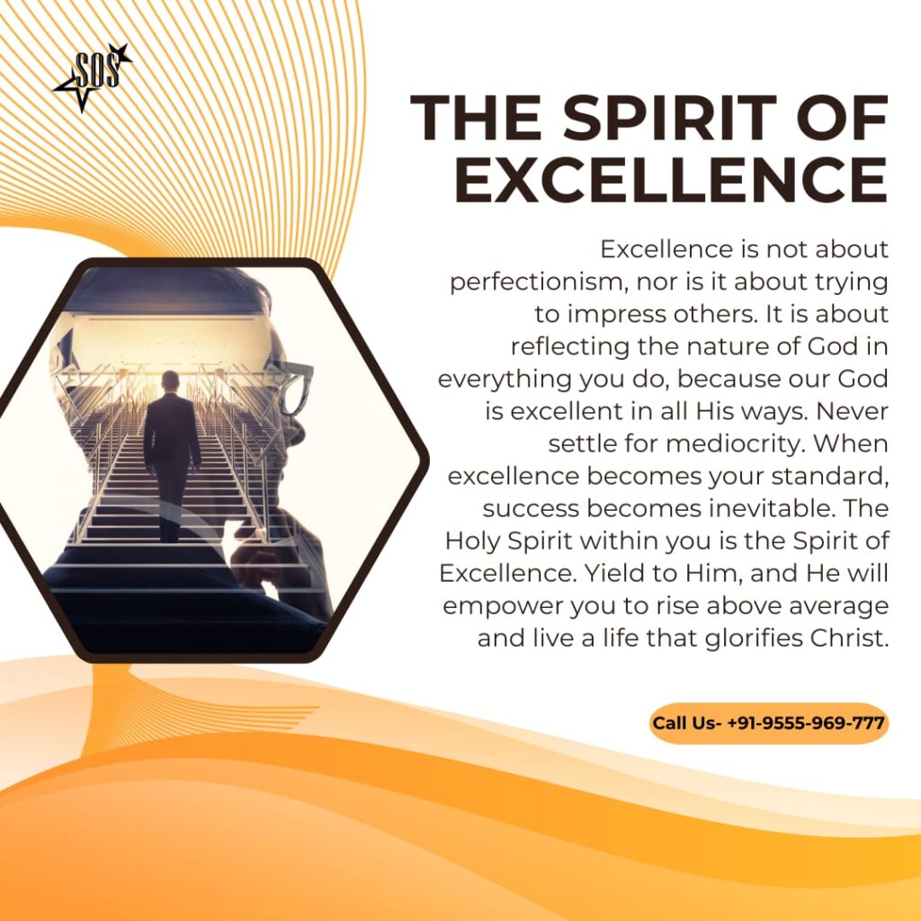 The Spirit of Excellence – Christian inspirational image with Daniel 6:3 theme.