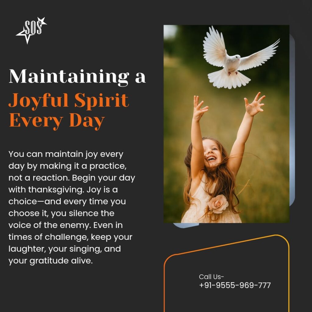 Maintaining a Joyful Spirit Every Day devotional image showing a girl releasing a dove symbolizing joy and the Holy Spirit