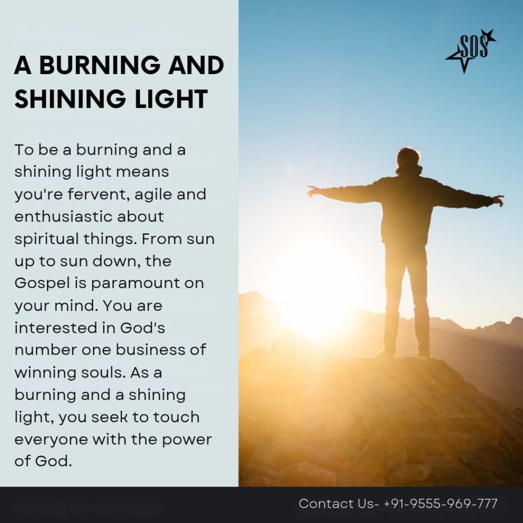 A believer standing in sunlight representing being a burning and shining light for God.