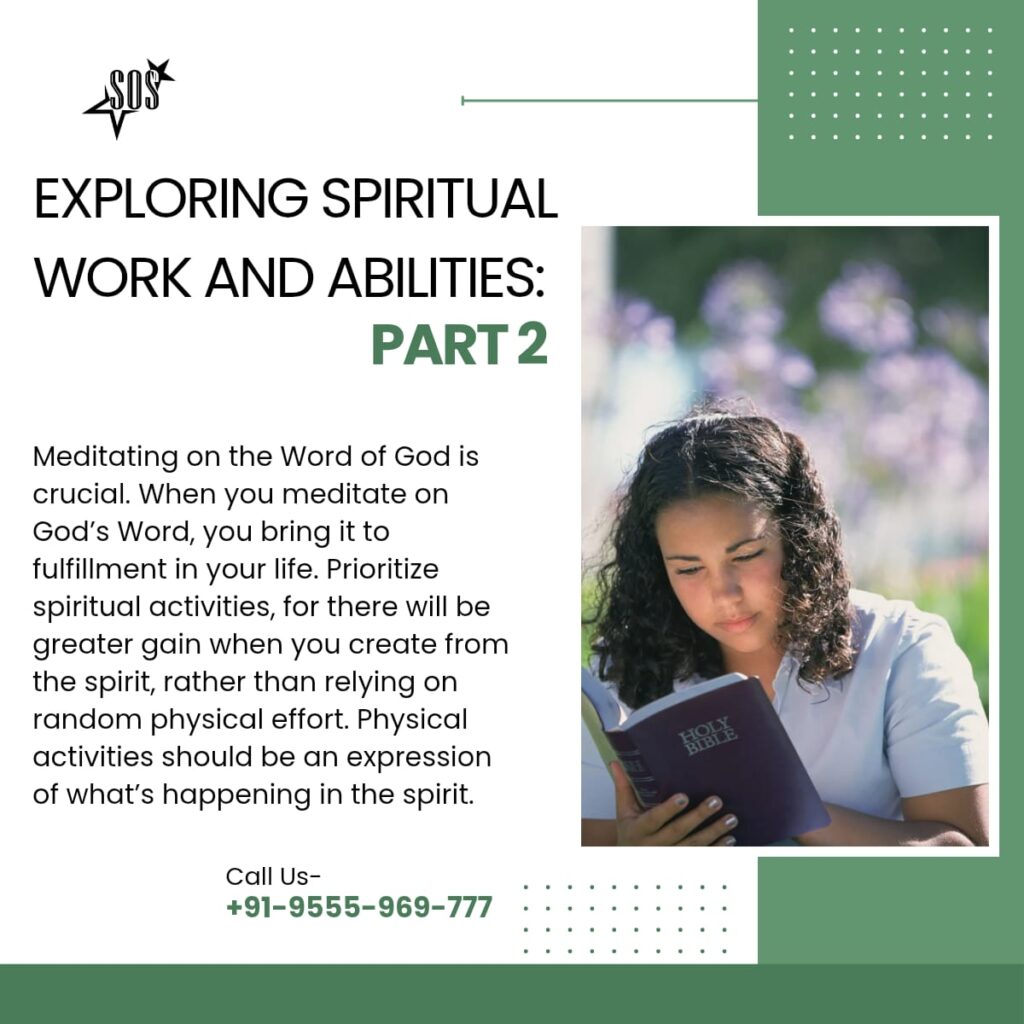 Exploring spiritual work and abilities with focus on meditation, faith, and inner power in a Christian devotional