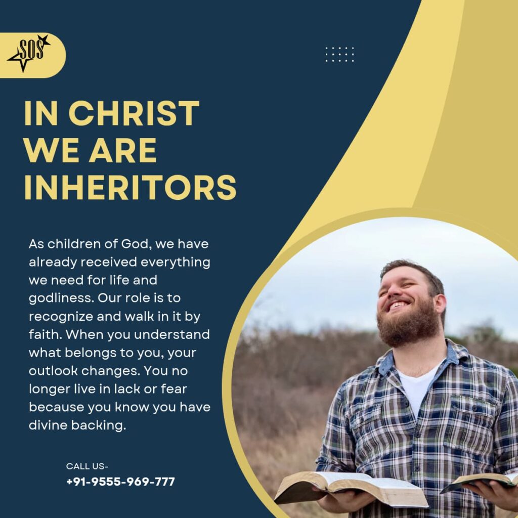 Man holding Bible joyfully illustrating inheritance in Christ and divine provision.