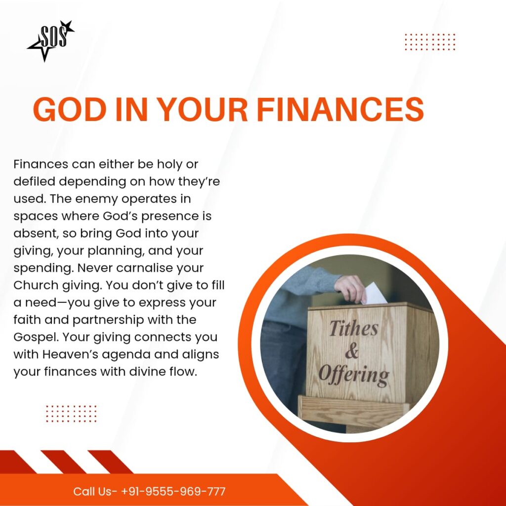 Christian image of tithes and offering box symbolizing God’s role in finances and faith-led giving.