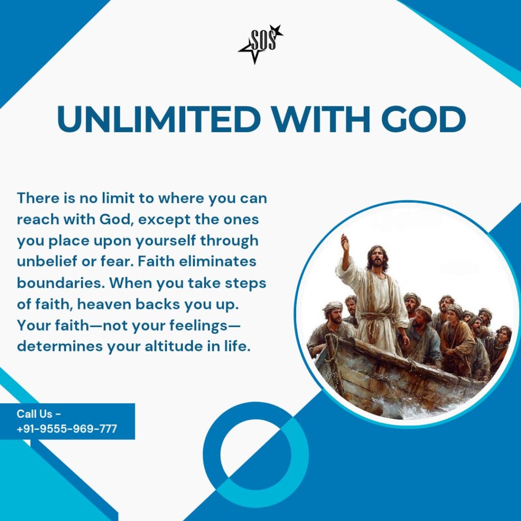 Jesus leading disciples symbolizing faith without limits, divine abundance, and walking with God