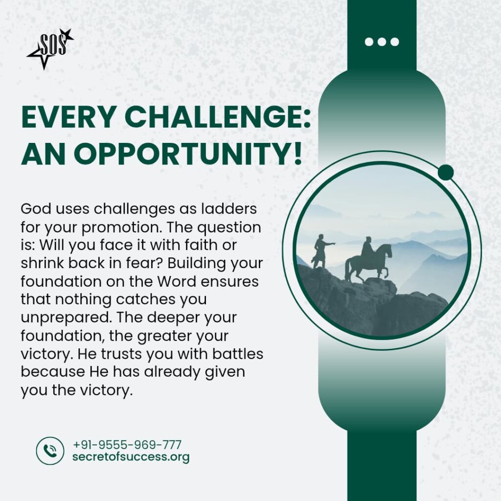 Christian devotional on overcoming challenges with faith and rising to victory