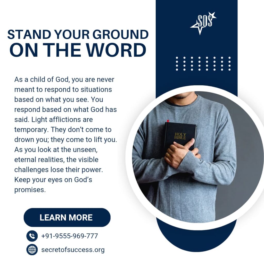 A person holding a Bible representing standing firm on God’s Word and walking by faith.