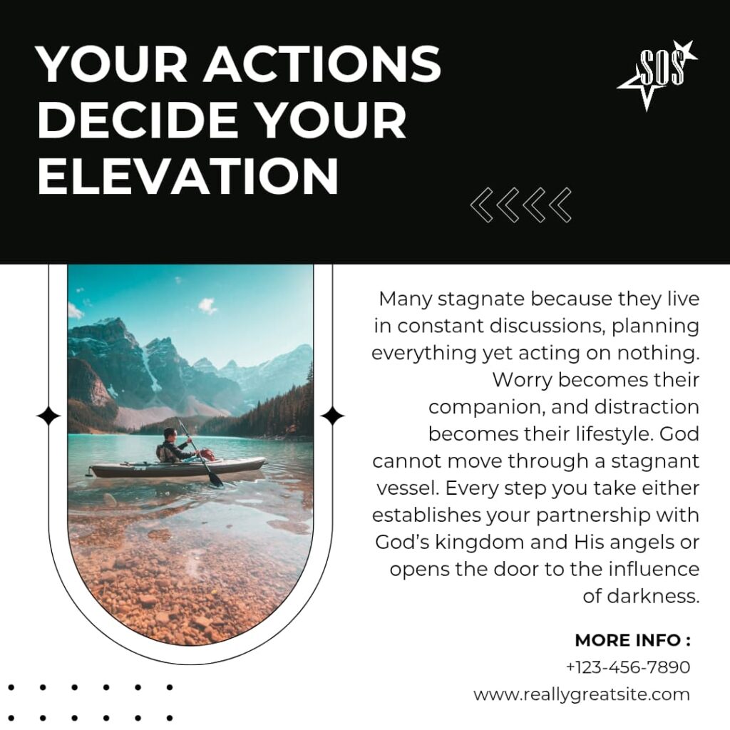 Man kayaking in nature representing action-based faith and the principle that your actions decide your elevation.