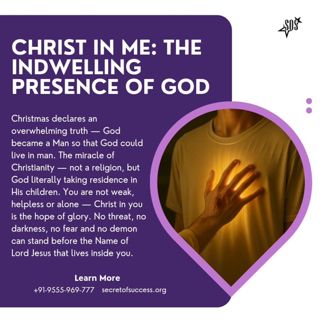 Christ in me image showing God’s indwelling presence glowing inside a believer