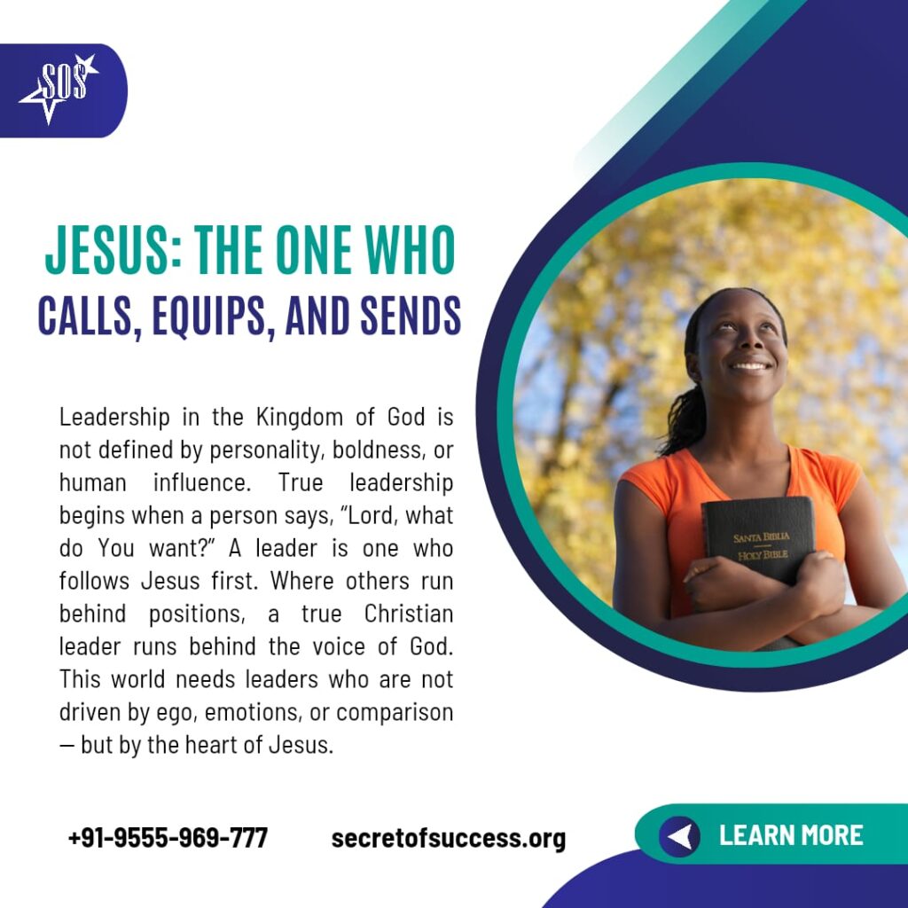 Woman holding a Bible outdoors looking upward, symbolising Jesus who calls, equips, and sends His followers.