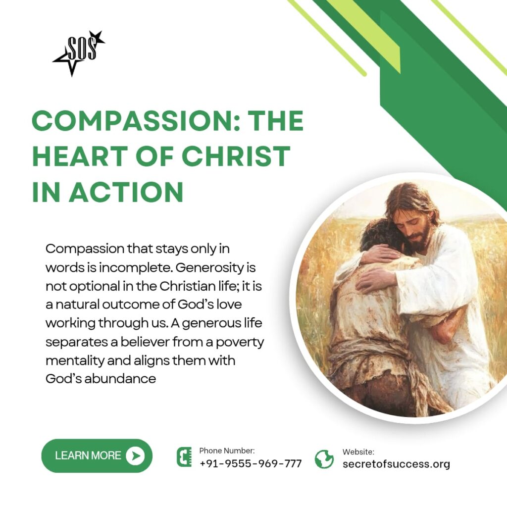 Jesus Christ showing compassion and love through action