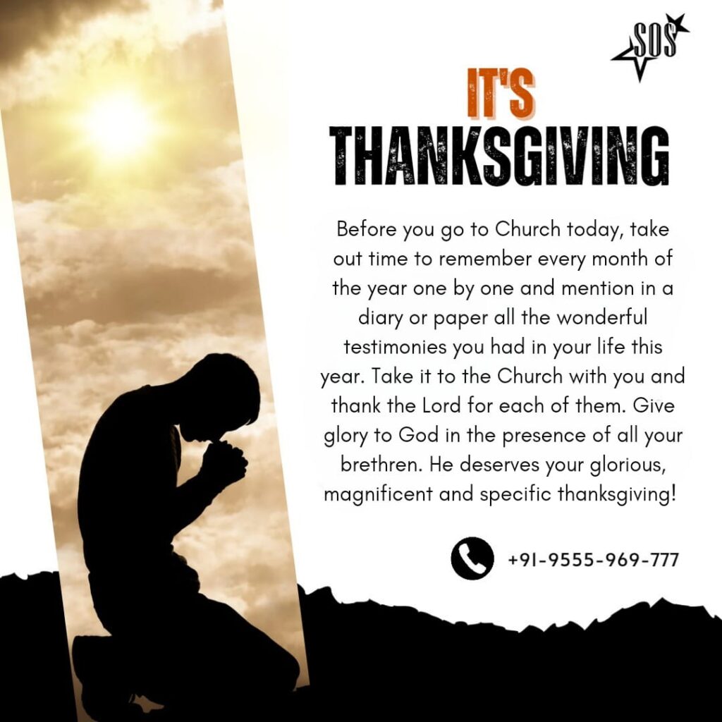 Christian believer offering thanksgiving and prayer to God