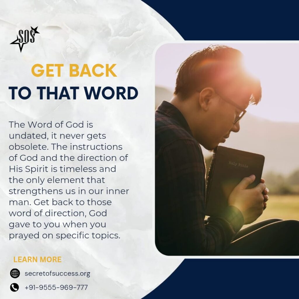 Get back to the Word of God Bible study spiritual growth