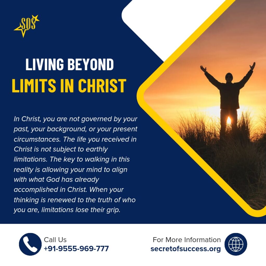 Believer standing in worship symbolizing living beyond limits in Christ and walking in divine freedom