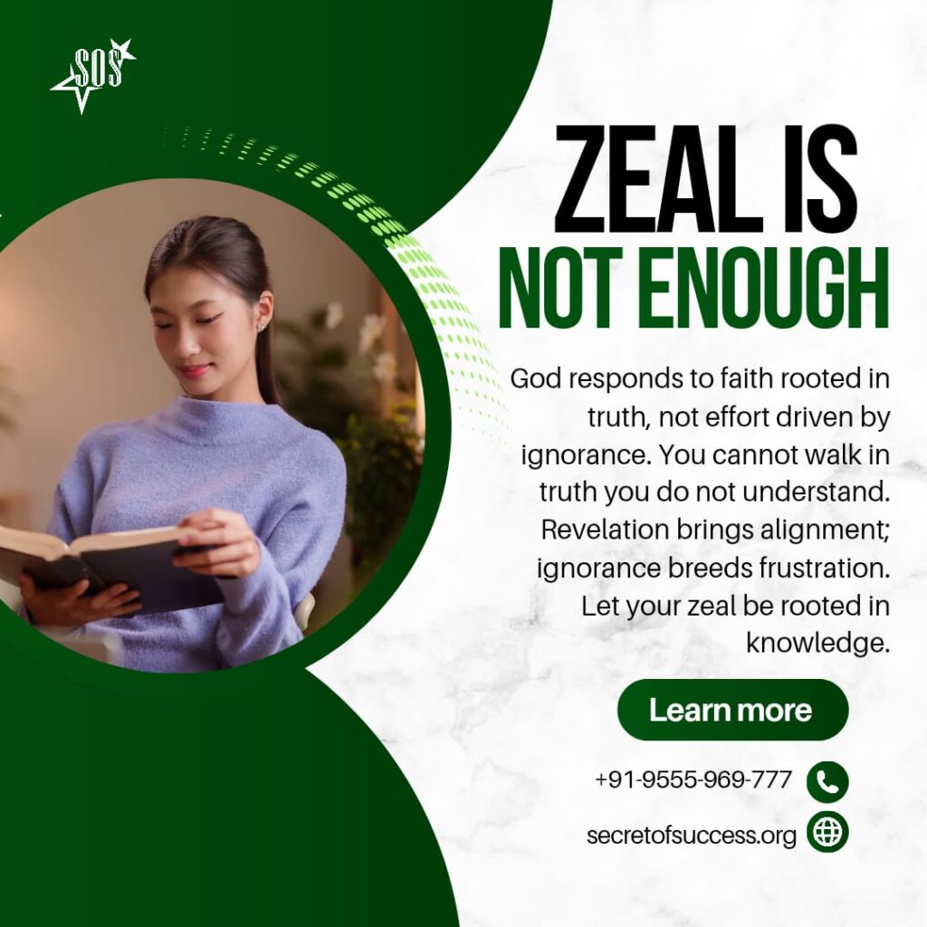 Woman reading the Bible representing faith rooted in knowledge and revelation instead of blind zeal