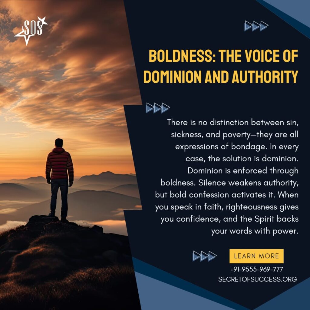 Believer standing boldly on a mountain symbolizing spiritual dominion and authority through faith in Christ