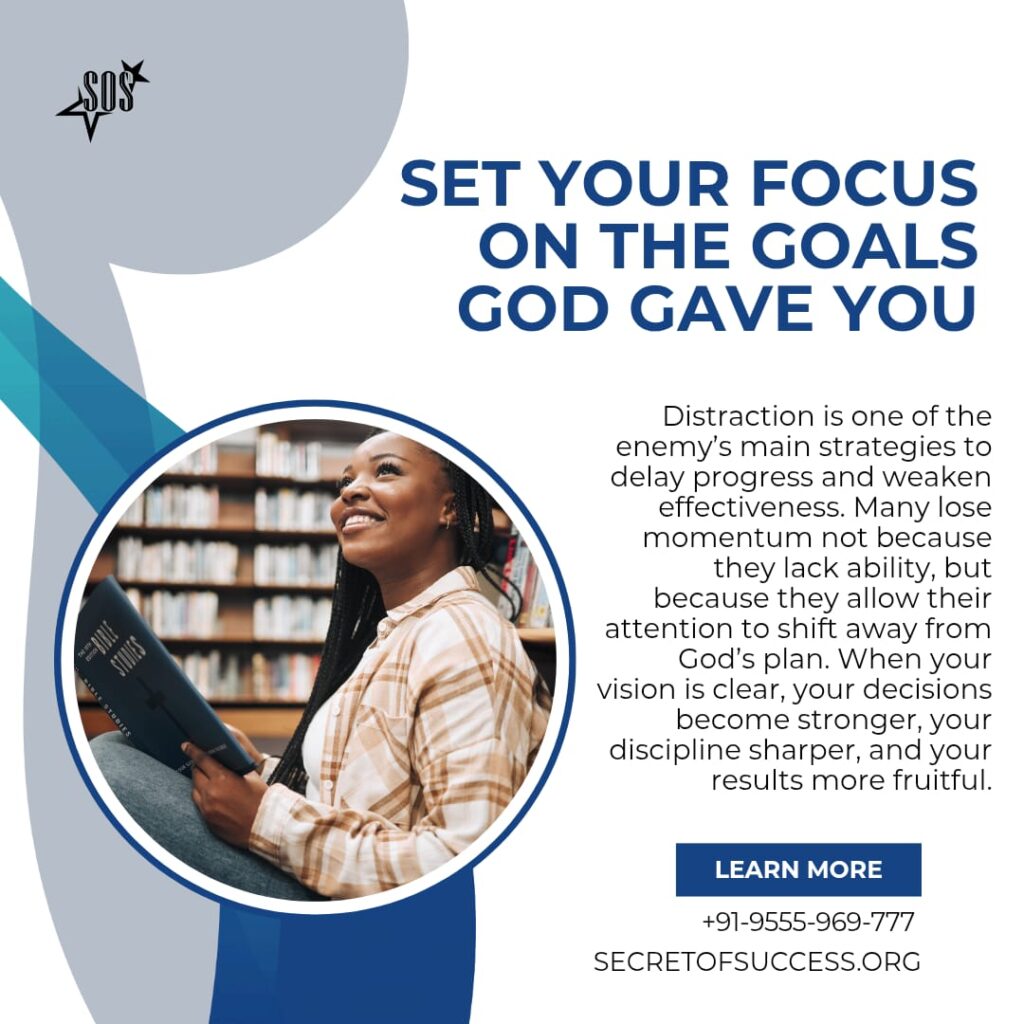 Believer staying focused on God-given goals with clarity and spiritual vision