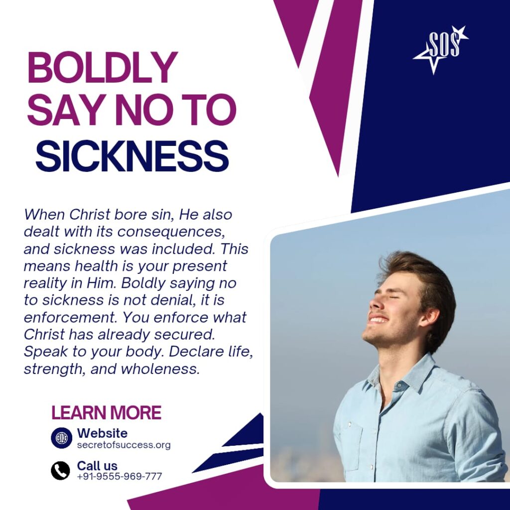 Man standing confidently in sunlight representing boldly saying no to sickness and walking in divine health through Christ