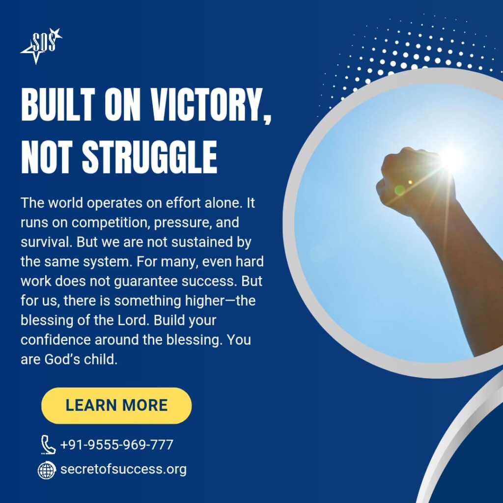 Christian devotional image about victory through the blessing of the Lord Proverbs 10:22