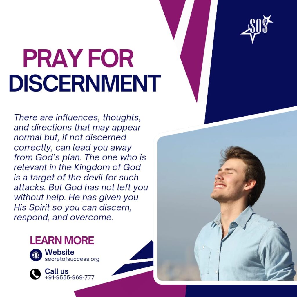 man praying peacefully representing spiritual discernment and guidance of the holy spirit