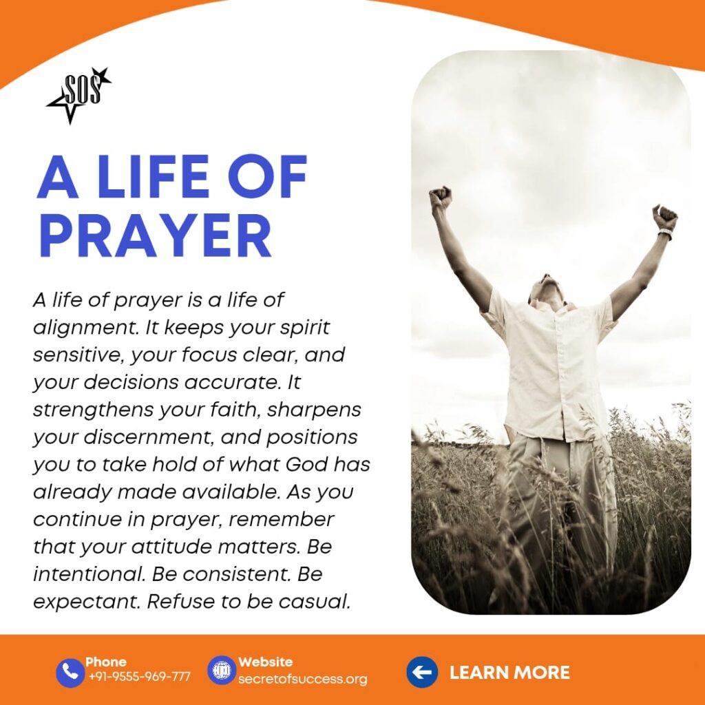 man lifting hands in worship symbolizing a life of consistent daily prayer and faith