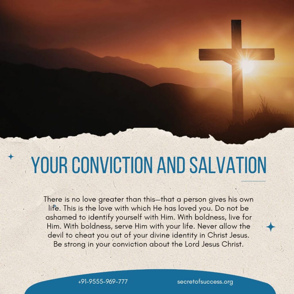 cross silhouette at sunset representing faith conviction and salvation through jesus christ