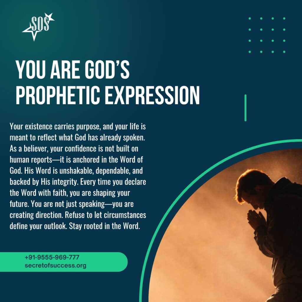 Christian man praying representing God’s prophetic expression and speaking the Word in faith