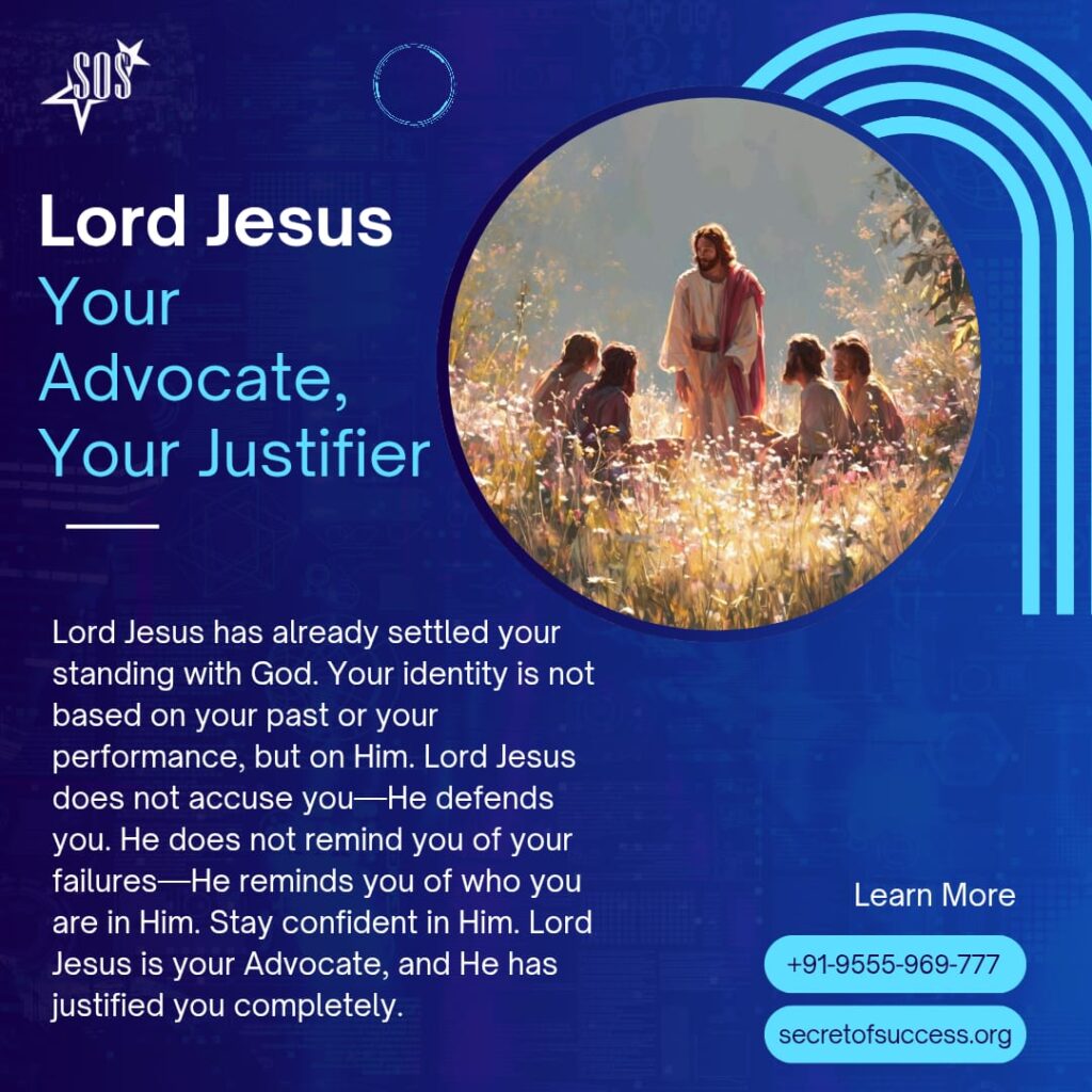Jesus Christ teaching people symbolizing advocate and justification in Christianity