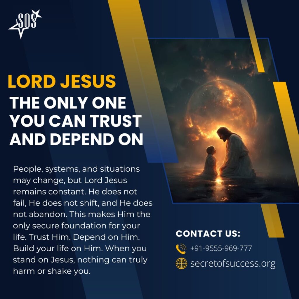 Jesus as the foundation rock symbolizing trust and stability in Christian faith