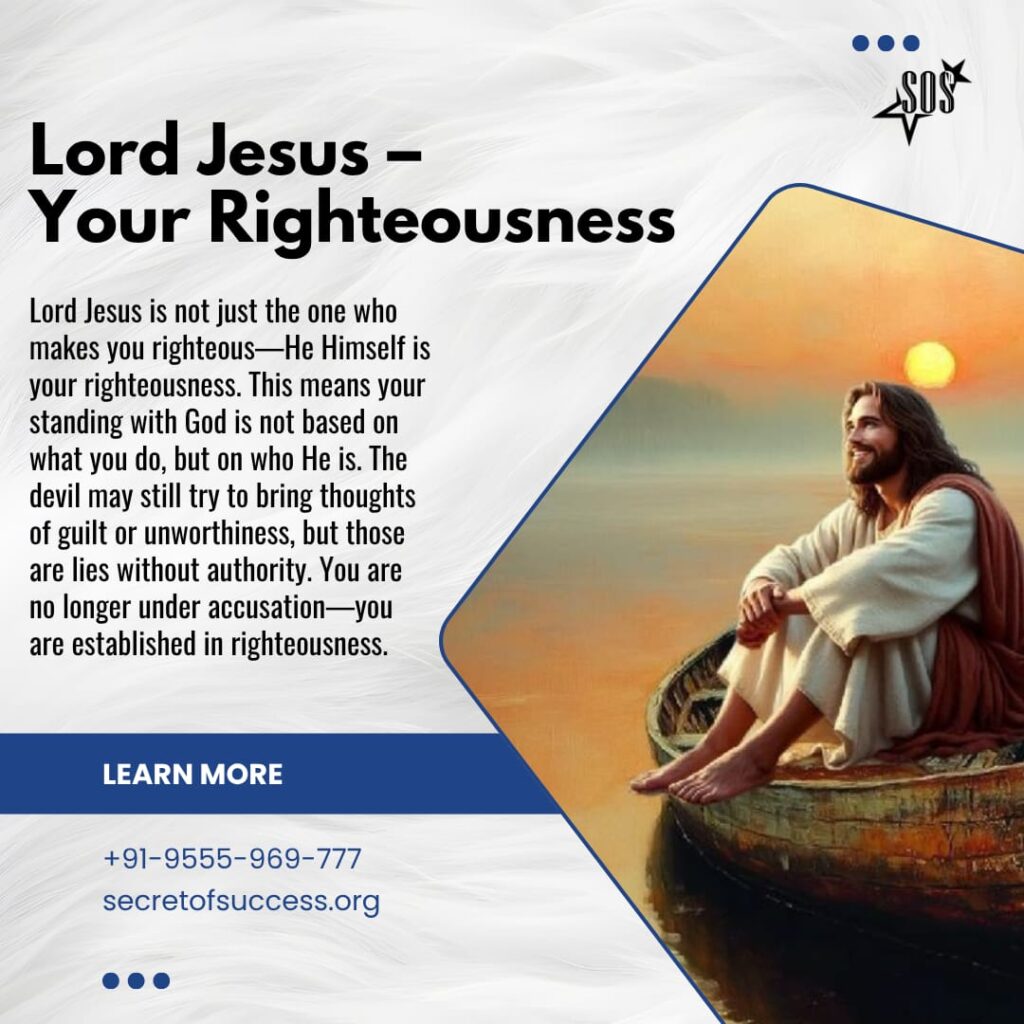 Jesus Christ sitting peacefully symbolizing righteousness and no condemnation in Christ devotional