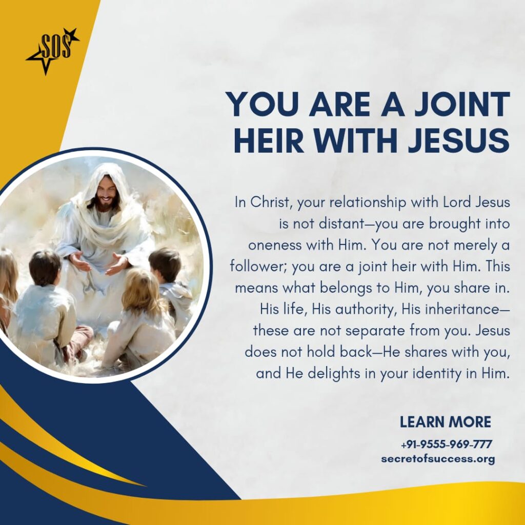 Jesus Christ with children symbolizing believers as joint heirs sharing inheritance in Christ