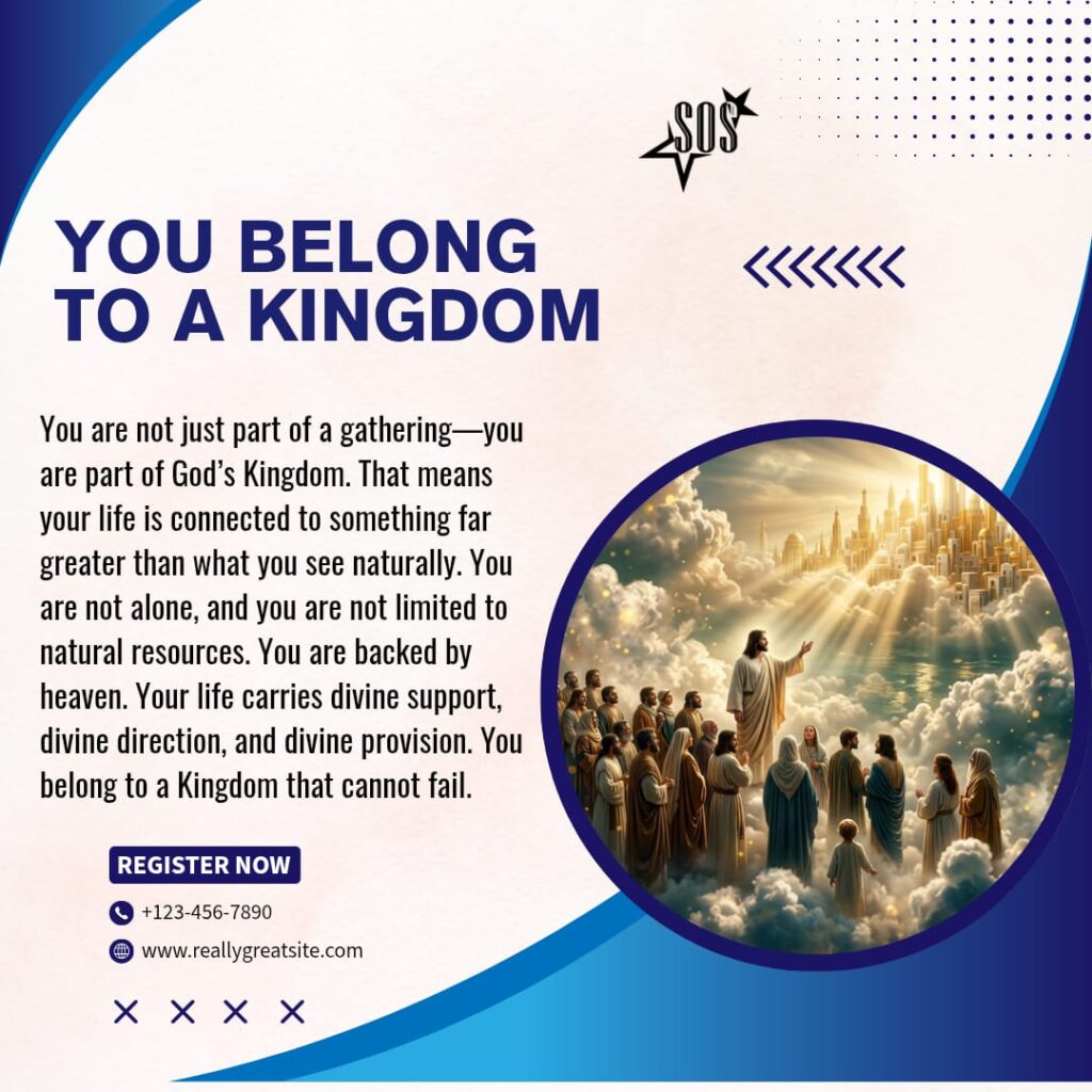 Jesus teaching disciples with heavenly kingdom background symbolizing believers belonging to God’s Kingdom