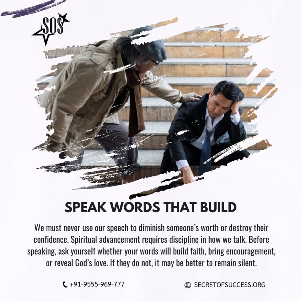 Christian devotional image about Proverbs 15:4 showing a person encouraging another, representing life-giving words, biblical encouragement, godly speech, and Christian spiritual growth.