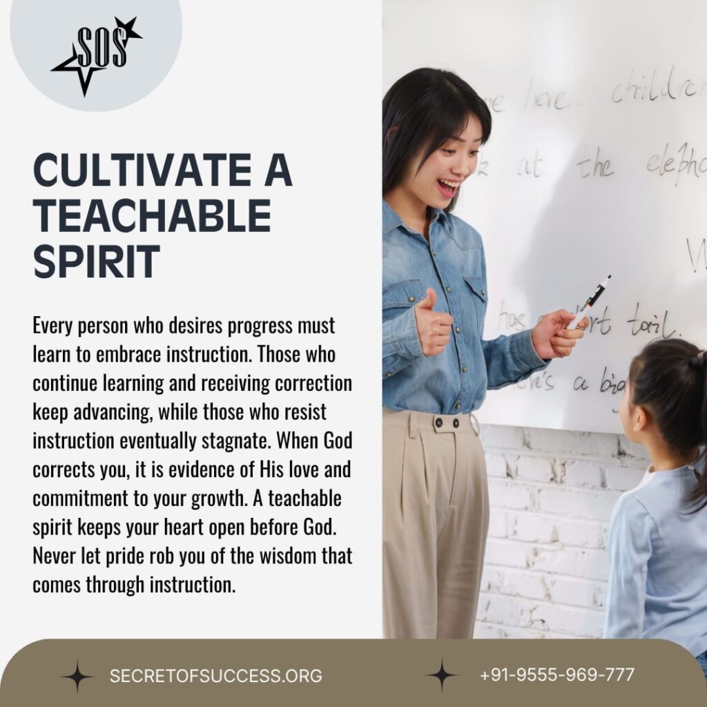 Cultivate a Teachable Spirit Christian devotional based on Proverbs 15:32 about humility, receiving correction, spiritual growth, and wisdom from God.
