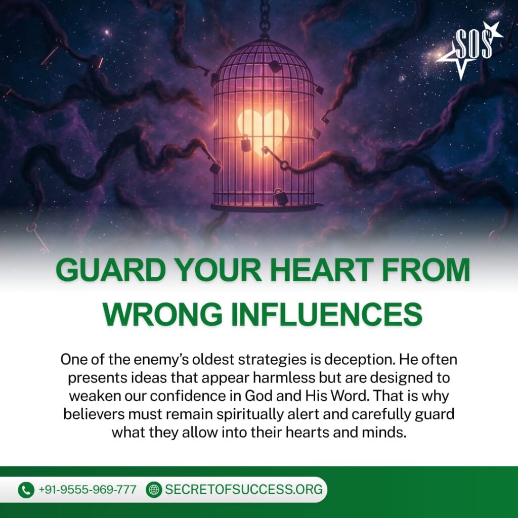 Heart protected inside a cage symbolizing guarding the heart from deception through God's Word and the Holy Spirit.