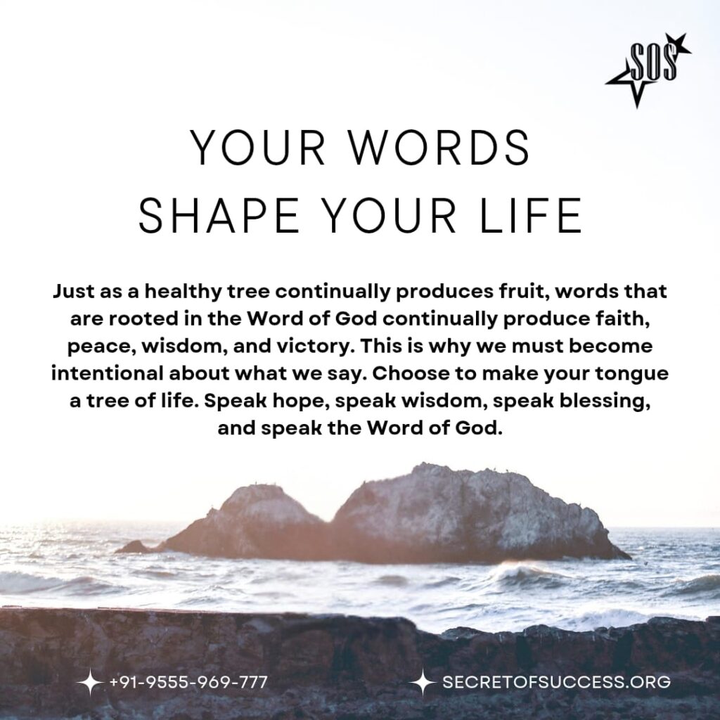 Christian devotional on Proverbs 15:4 about speaking life, faith, hope, wisdom, and God's Word that shapes your life.