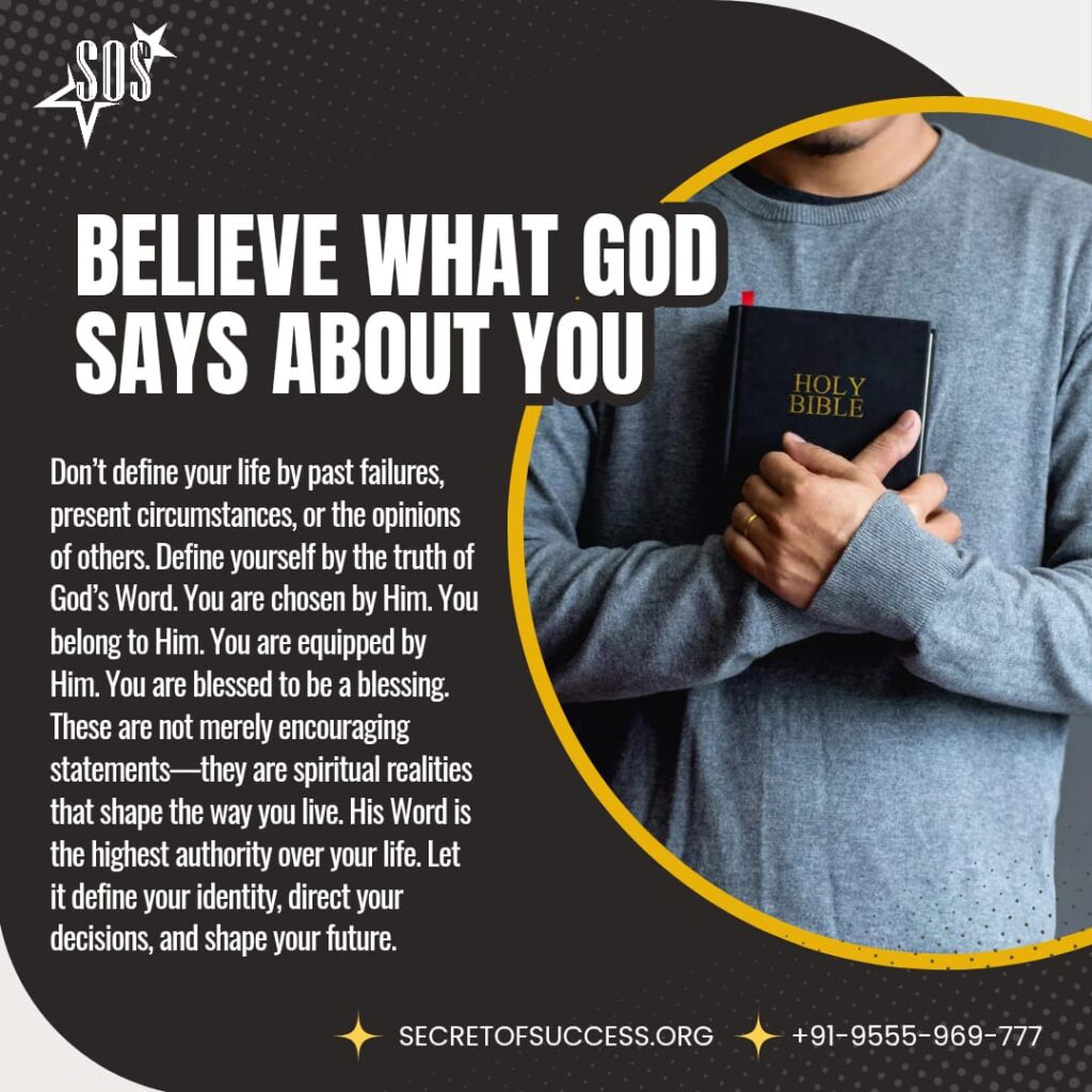 A believer holding the Holy Bible, representing faith, identity in Christ, and believing God's Word based on Romans 10:10.