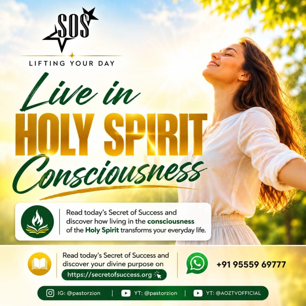 A Christian woman joyfully worshipping in sunlight, symbolizing living in the consciousness of the Holy Spirit according to John 16:13.